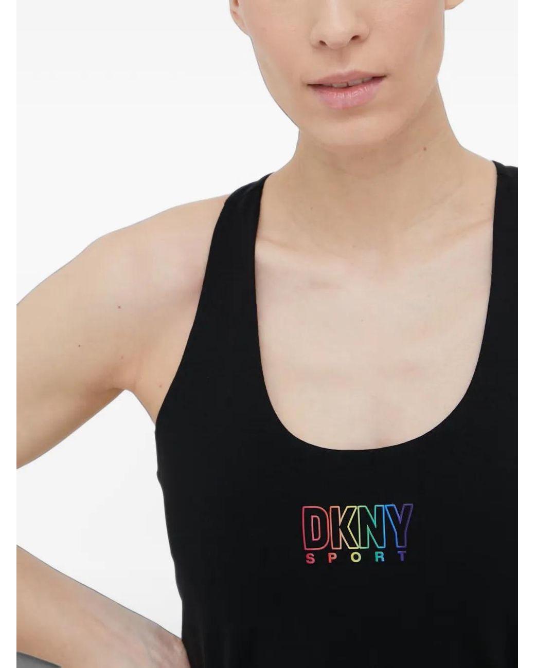 DKNY Black Racerback Crop Top