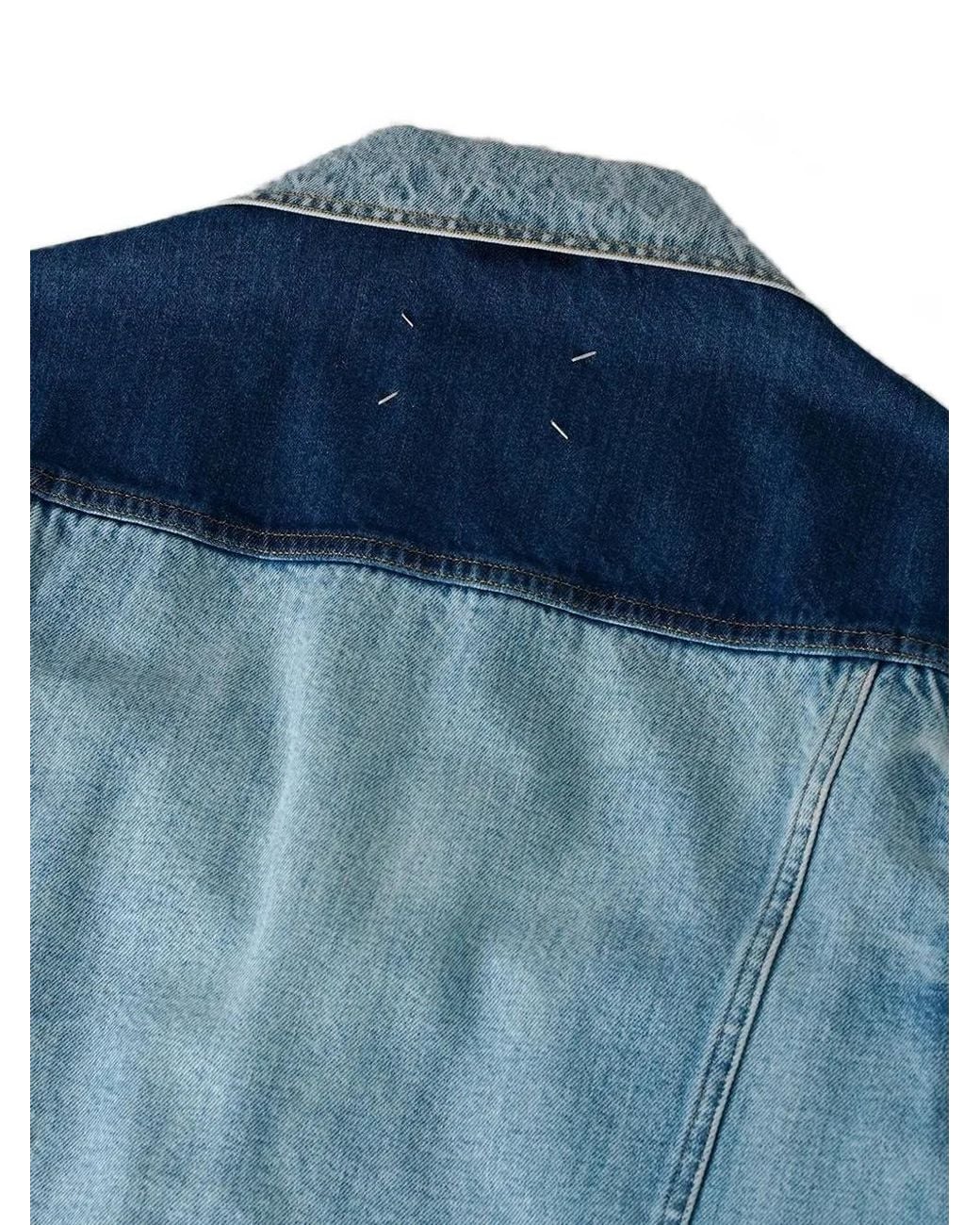Maison Margiela Blue Patchwork Denim Jacket for men
