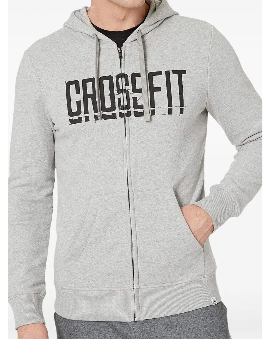 Reebok Gray Crossfit Zip-Up Hoodie for men