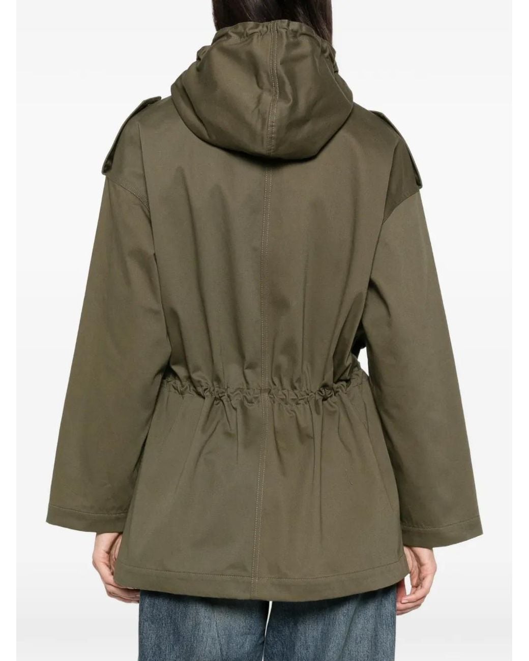 Nili Lotan Green Lucienne Hooded Drawstring Jacket