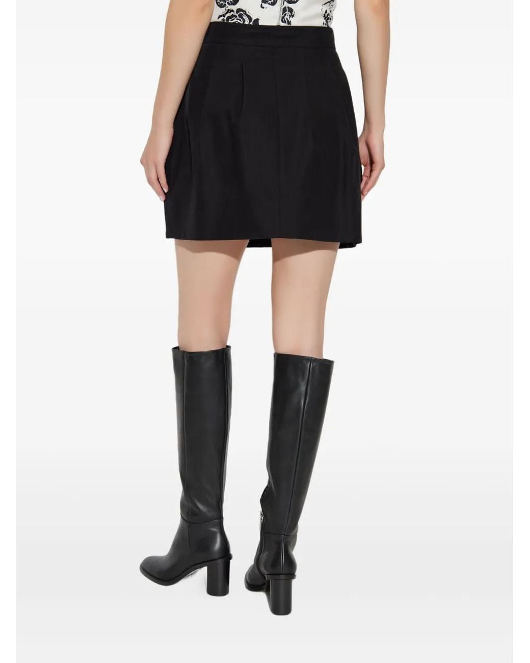 Max Mara Black Pleated Skirt