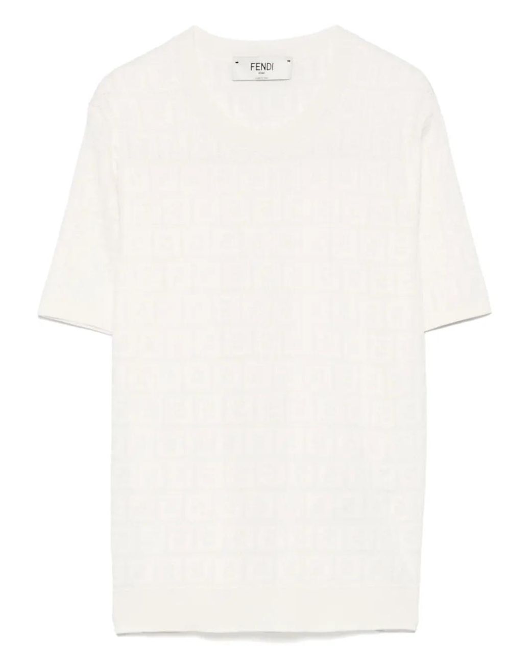 Fendi Ff-Jacquard T-Shirt in White | Lyst Fendi Ff-Jacquard T-Shirt in White | Lyst