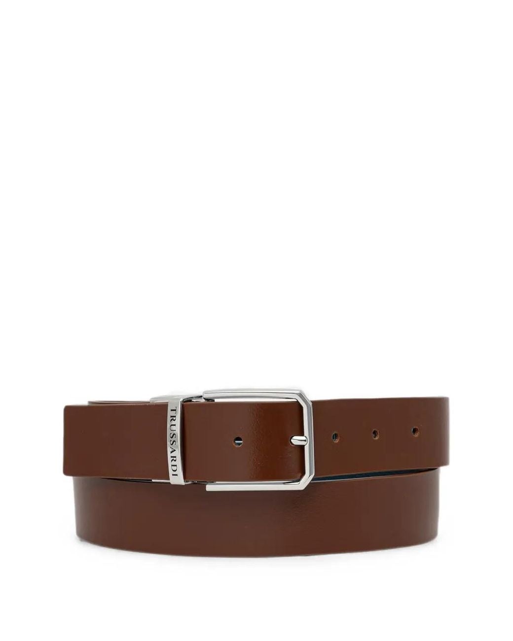 Trussardi Brown Reversible Logo-Engraved Belt for men
