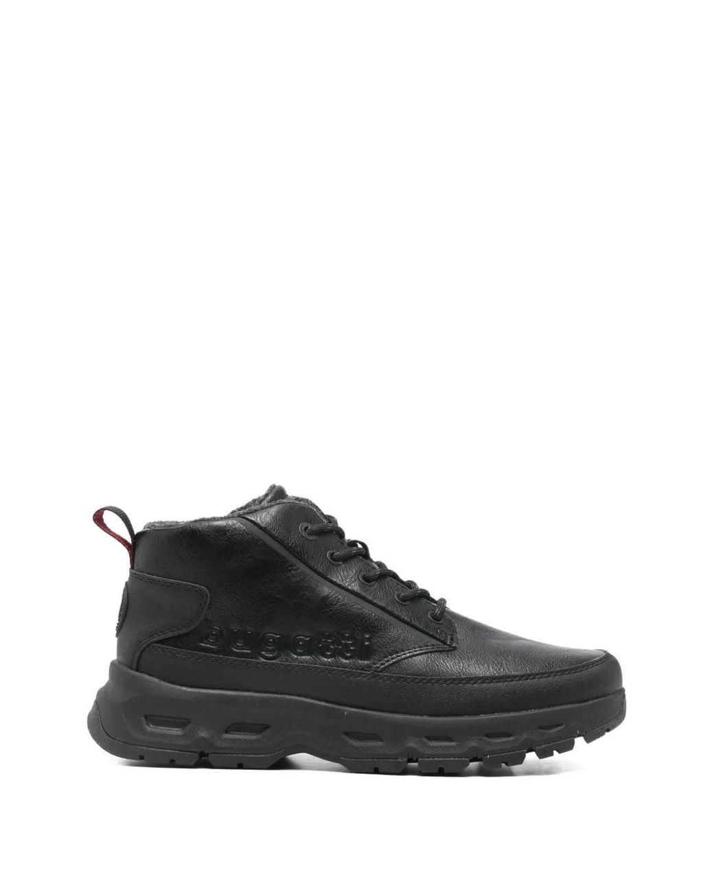 Bugatti Black Embossed Lace-Up Booties for men