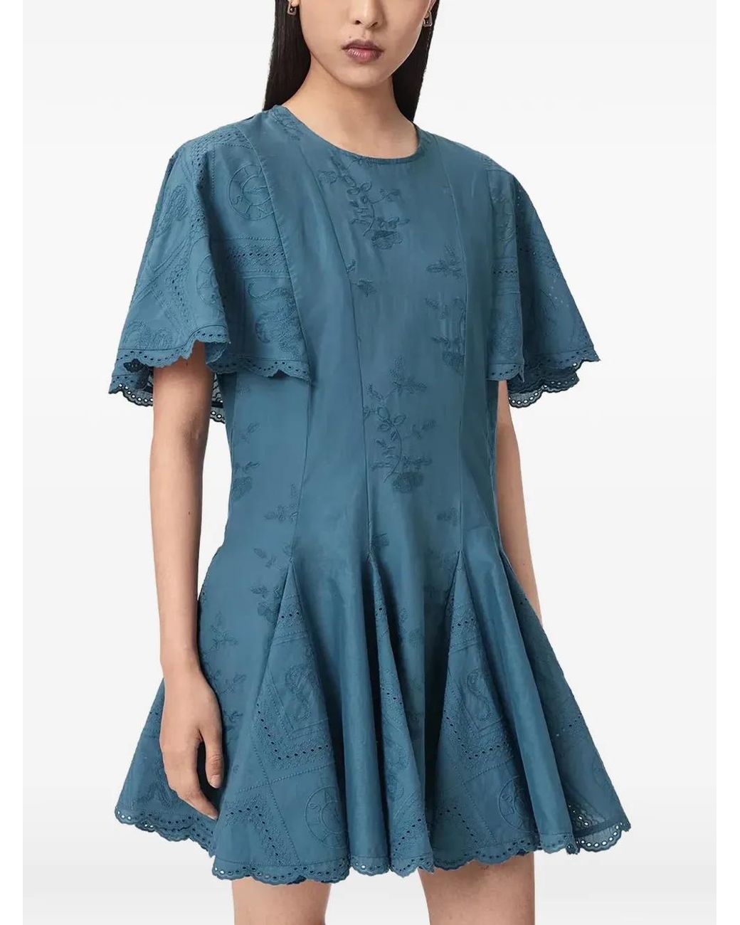 AllSaints Blue Corla Slim-Fit Mini Dress