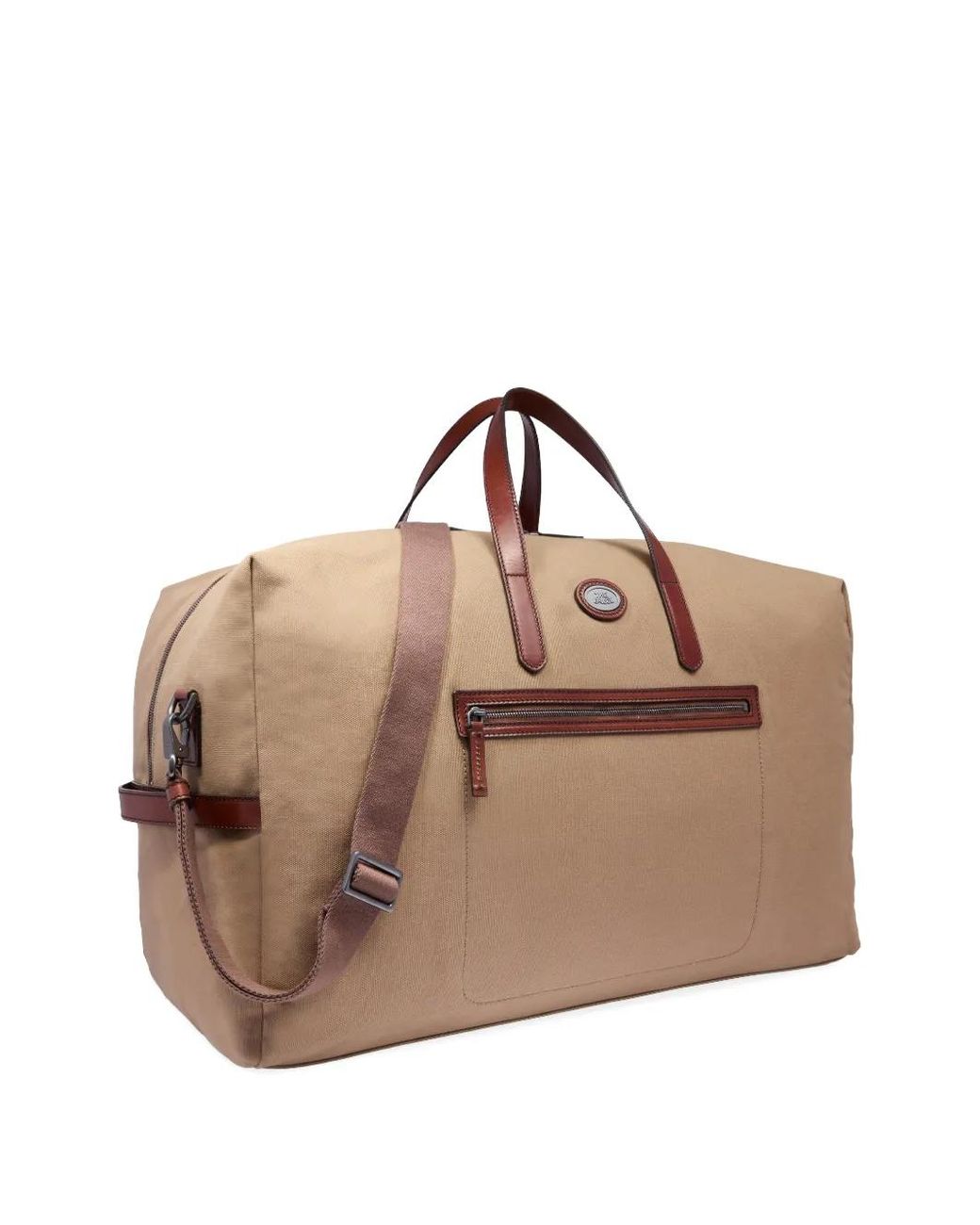 The Bridge Natural Leather-Trim Holdall