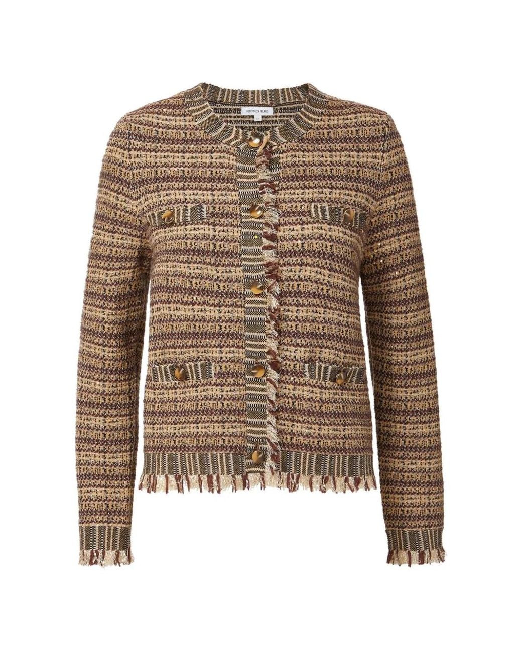 Veronica Beard Brown Sariyah Fringed Jacket