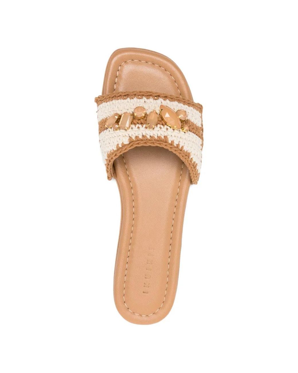 Inuikii Pink Woven Cali Crystal-Embellished Sandals