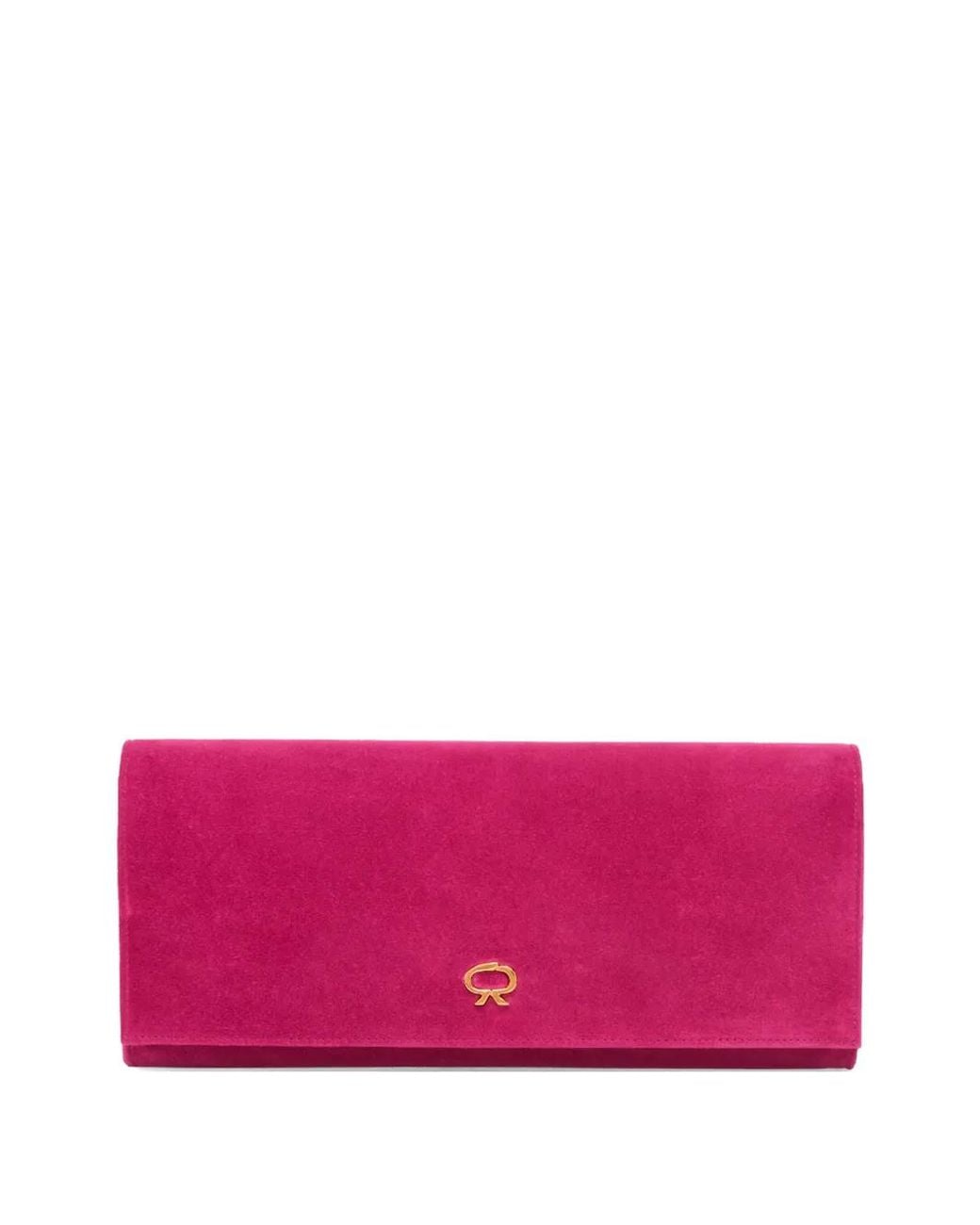 Gianvito Rossi Pink Logo-Detail Clutch Bag