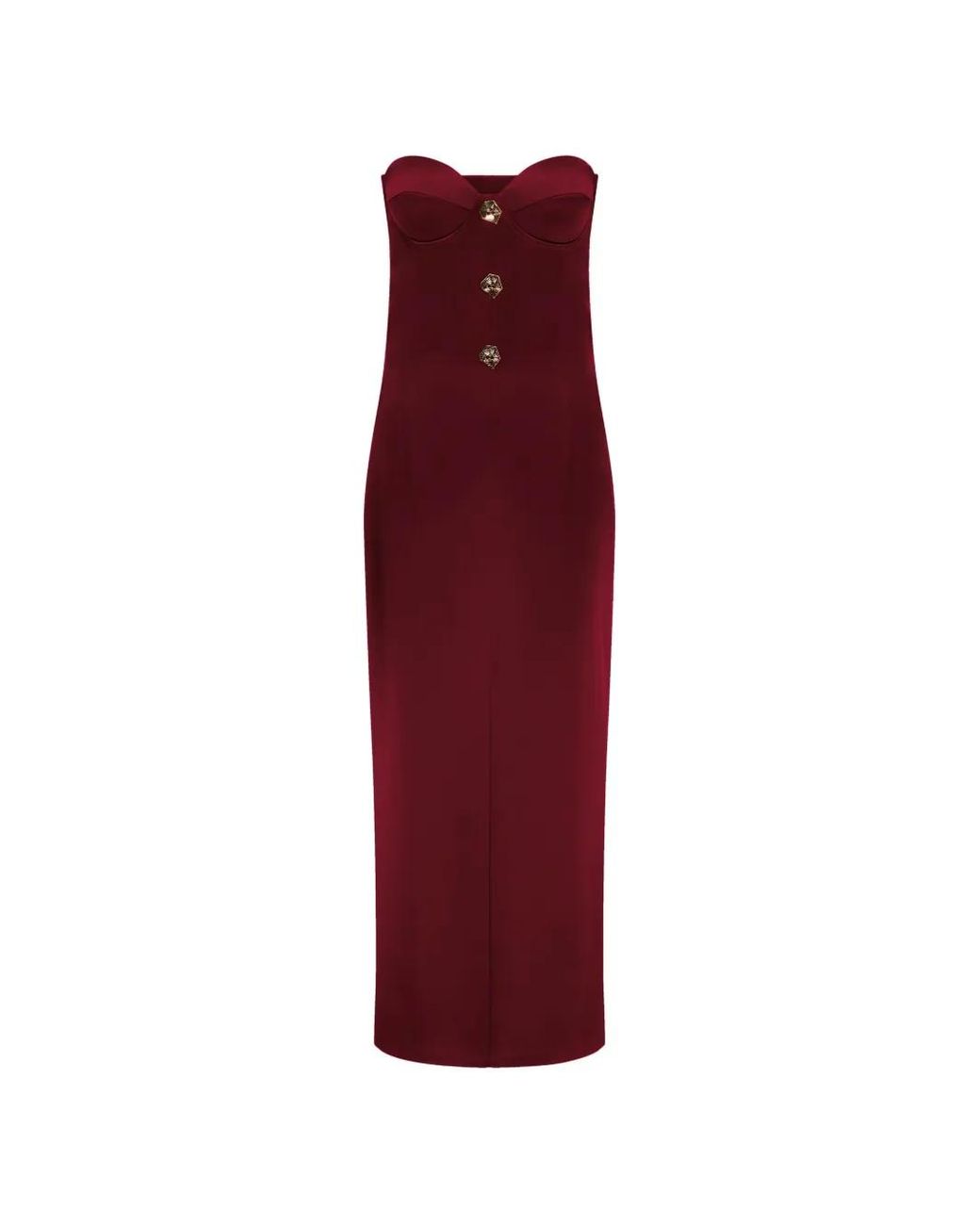 Violante Nessi Red Strapless Silk Gown