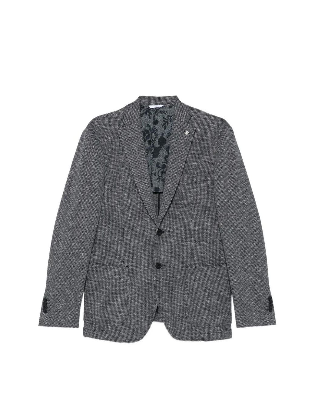 Manuel Ritz Gray Patterned Blazer for men
