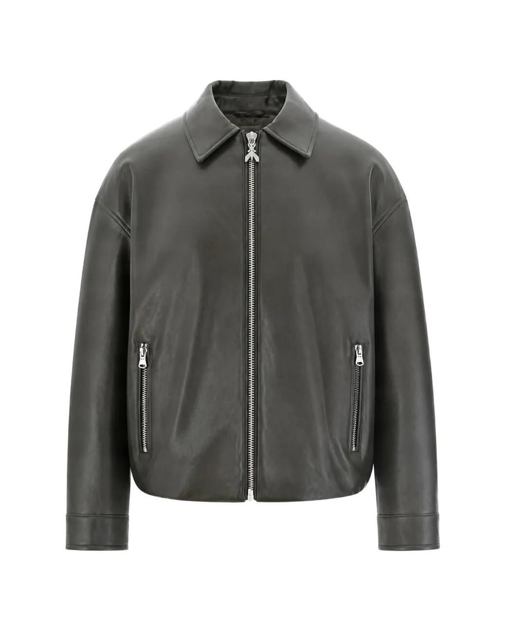 Patrizia Pepe Gray Zip-Up Collared Jacket