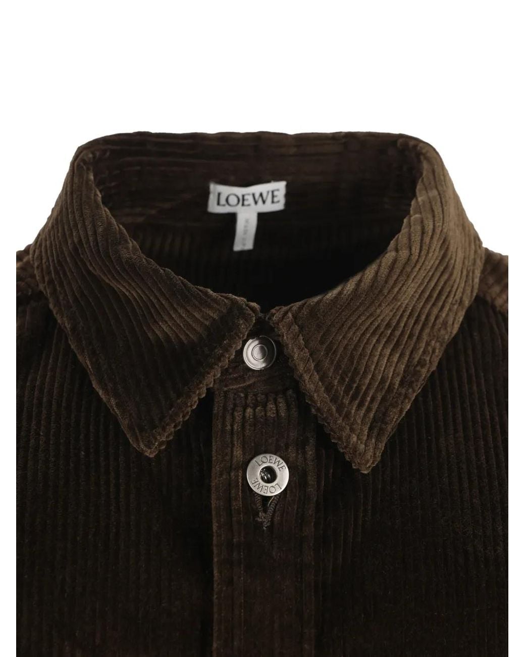 Loewe Brown Corduroy Button-Up Shirt With Patch Pocket for men
