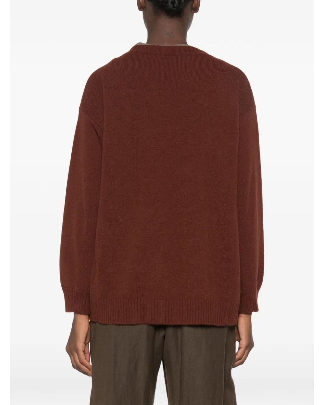 Max Mara Brown Pullover Mit Logo-Applikation
