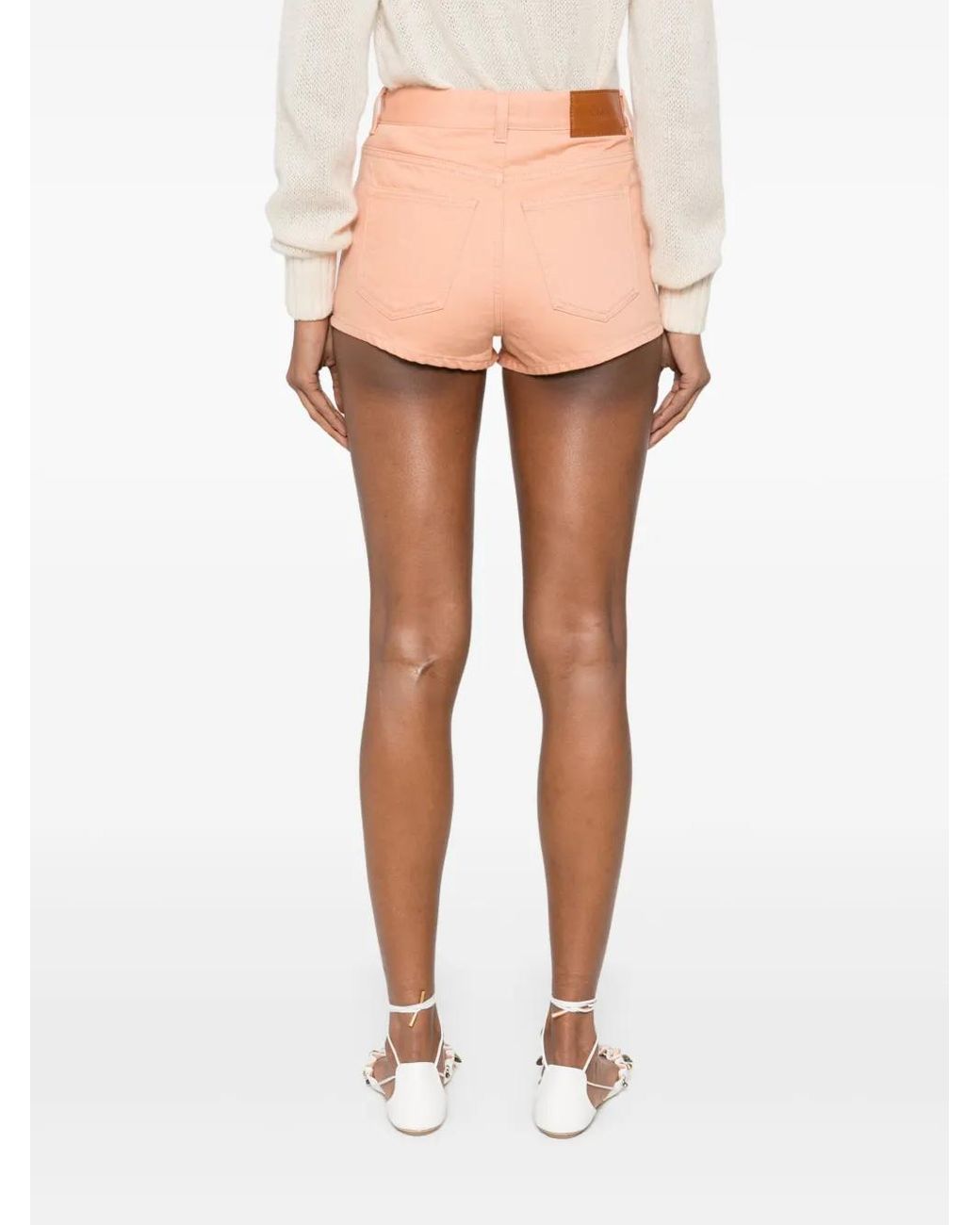 Chloé Pink Embellished Denim Shorts