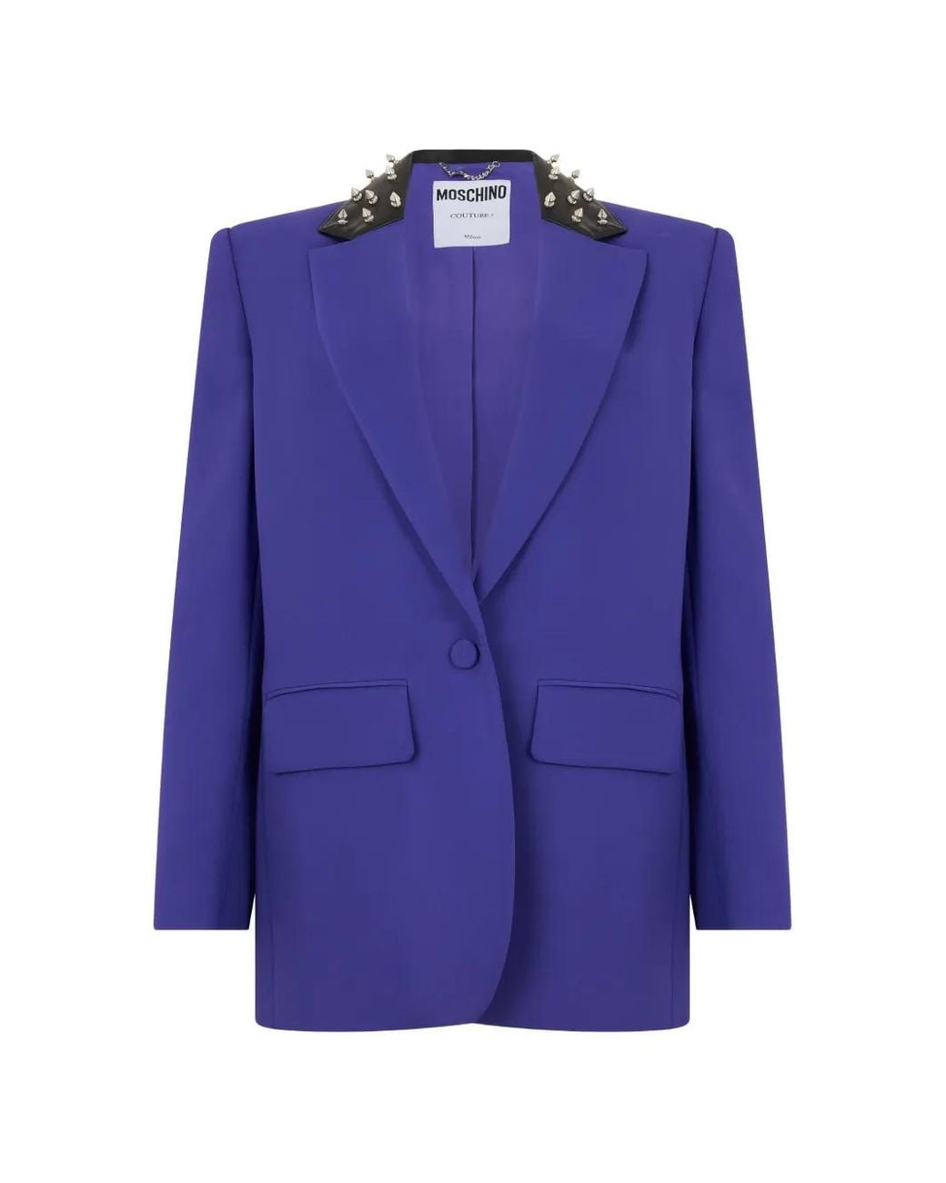 Moschino Blue Single-Breasted Blazer