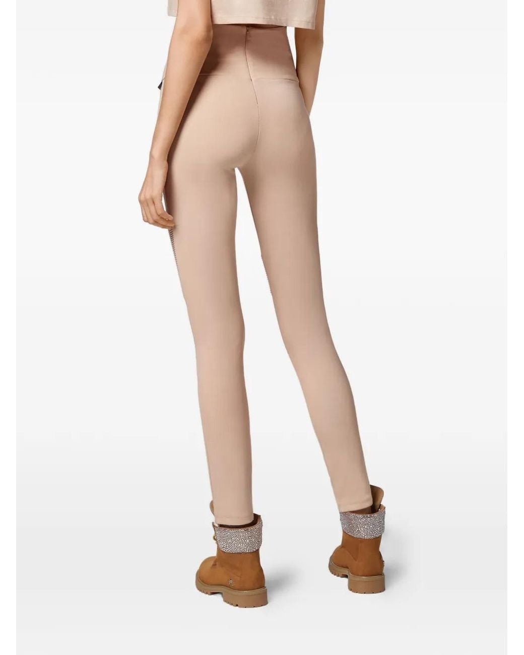 Philipp Plein Multicolor Ribbed-Panel Leggings