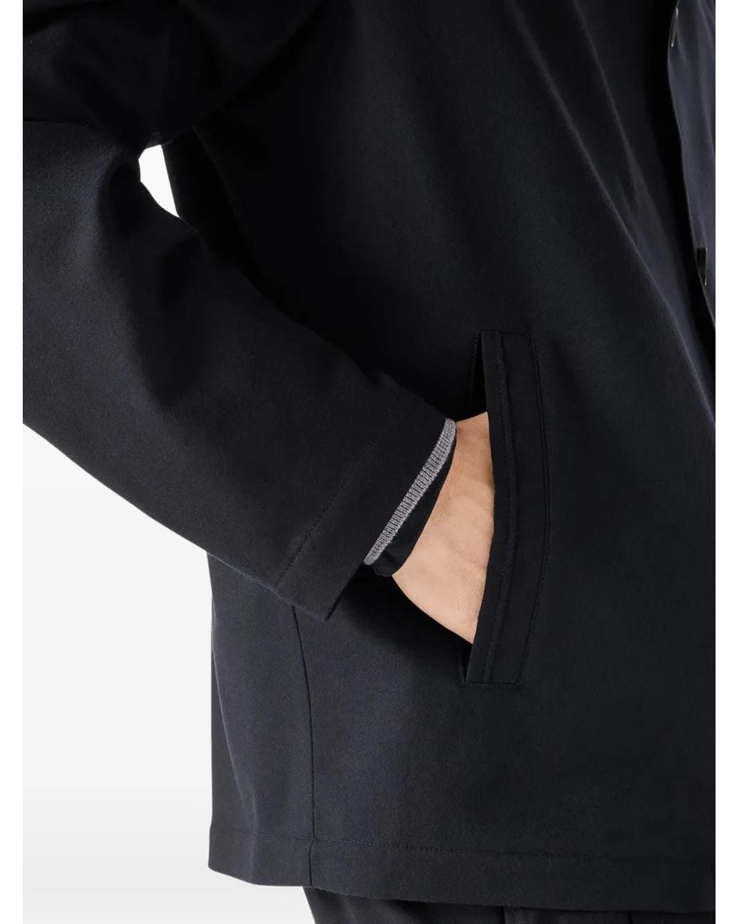 Corneliani Blue Button Virgin Wool Overshirt for men