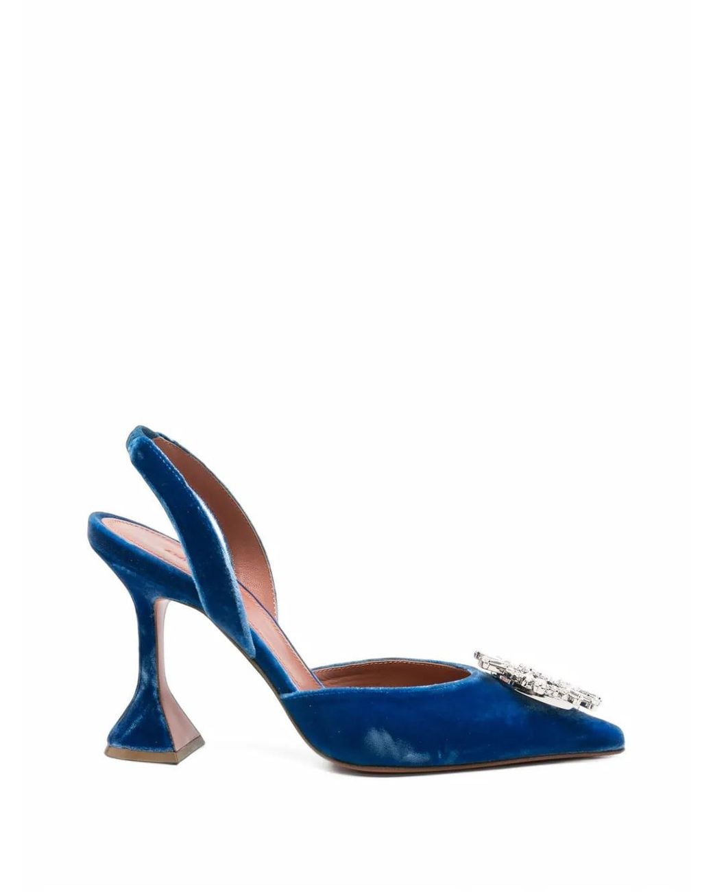 AMINA MUADDI Blue Begum Crystal-Embellished Velvet Pumps