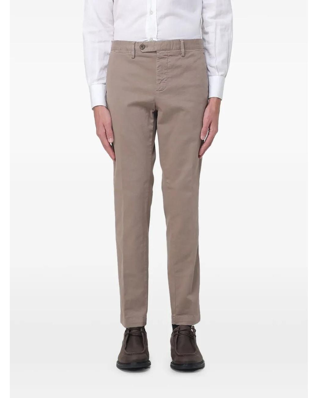 Myths Gray Straight-Leg Chino Trousers for men
