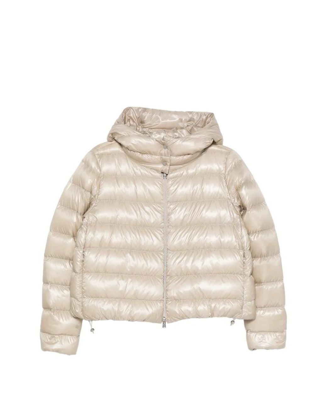 Herno Natural Hooded Quilted Zip-Up Jacket