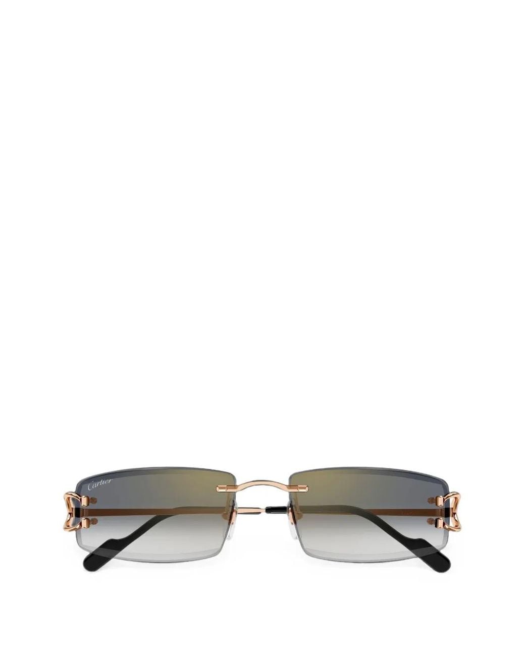 Cartier Pink Rimless Rectangle-Frame Sunglasses for men