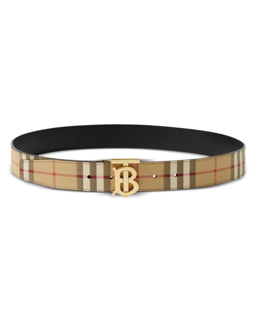 Burberry Black Reversible Check Tb Belt for men