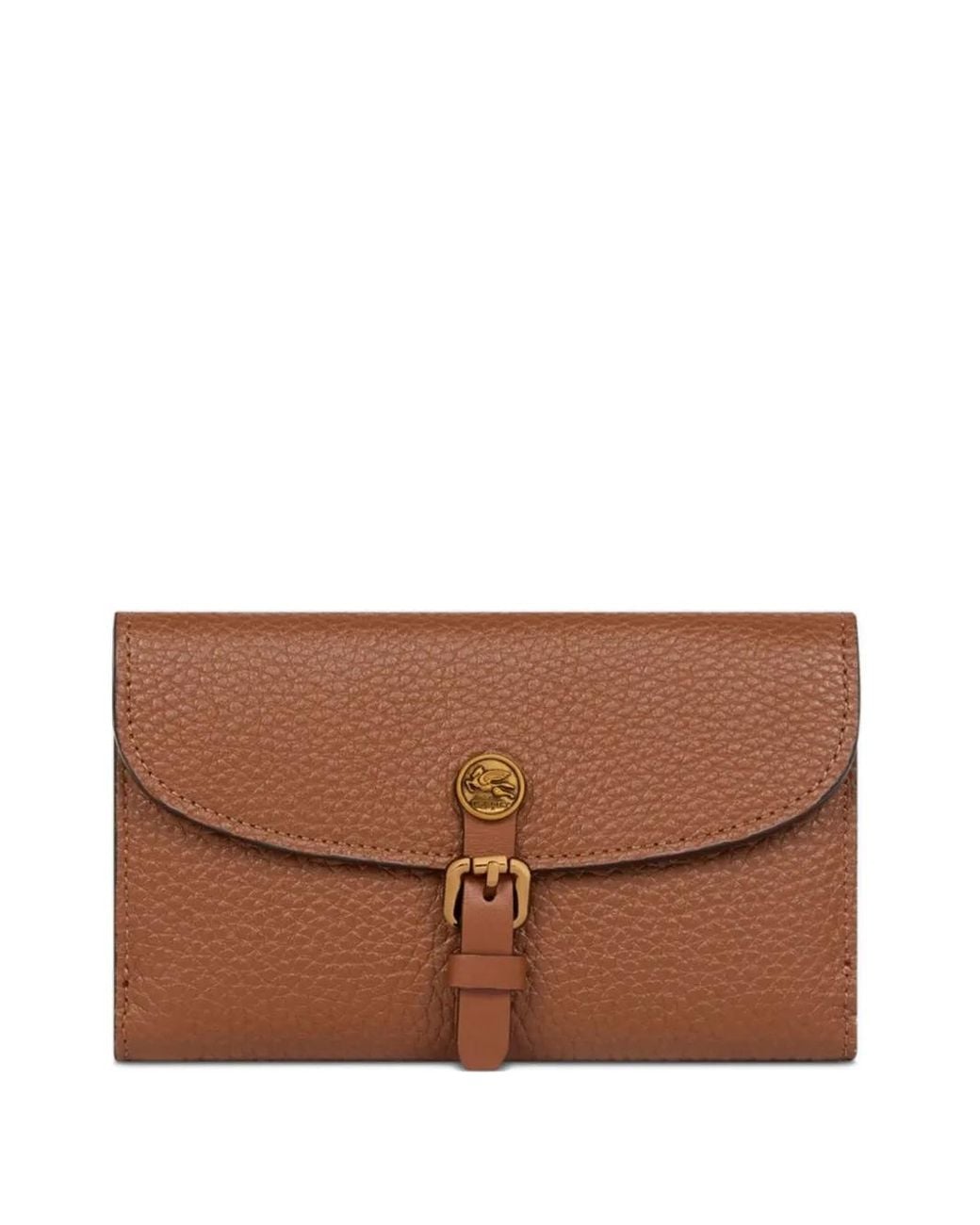 Etro Brown Hammered Leather Pony Wallet