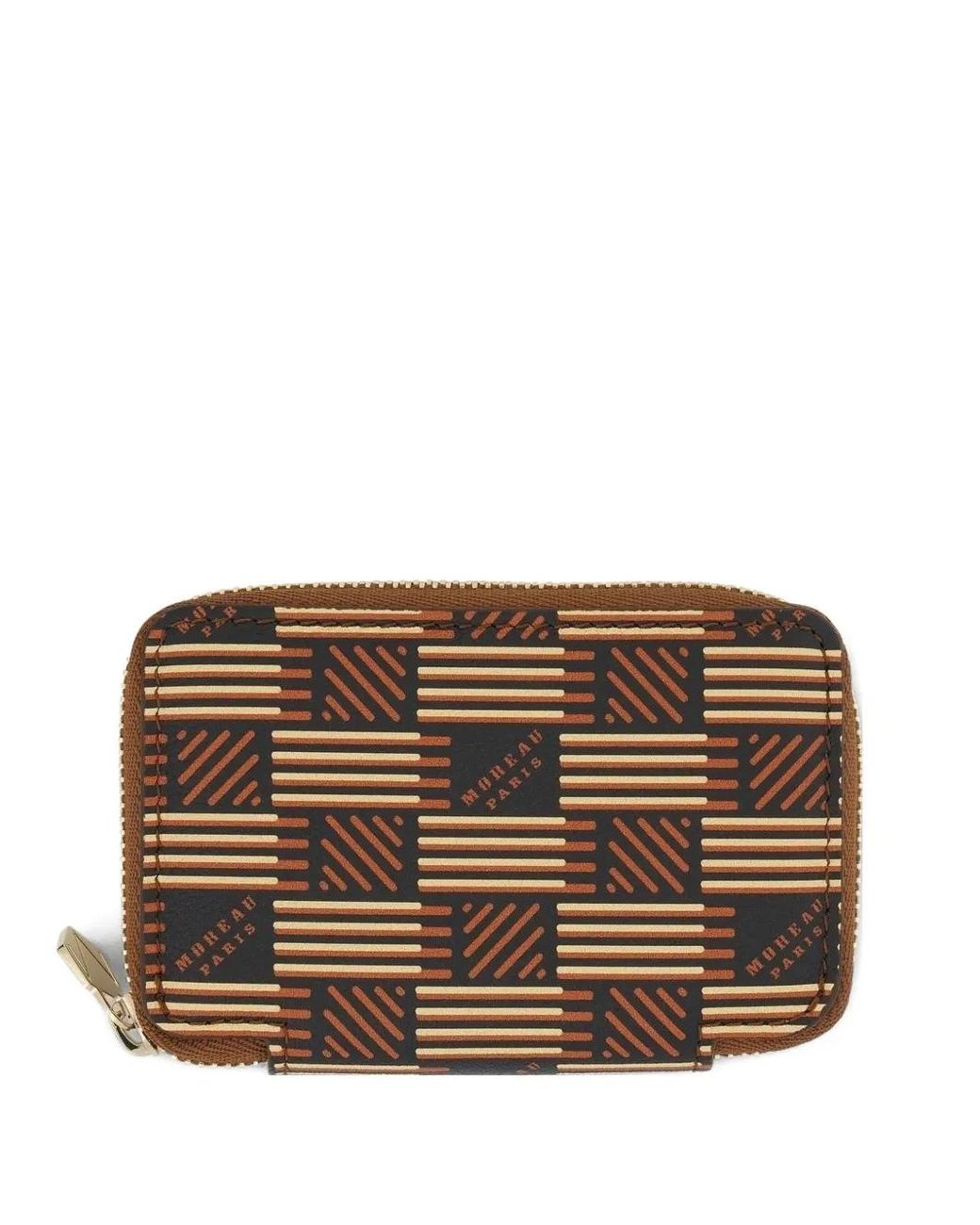 Moreau Brown Monogram-Print Zip-Around Wallet
