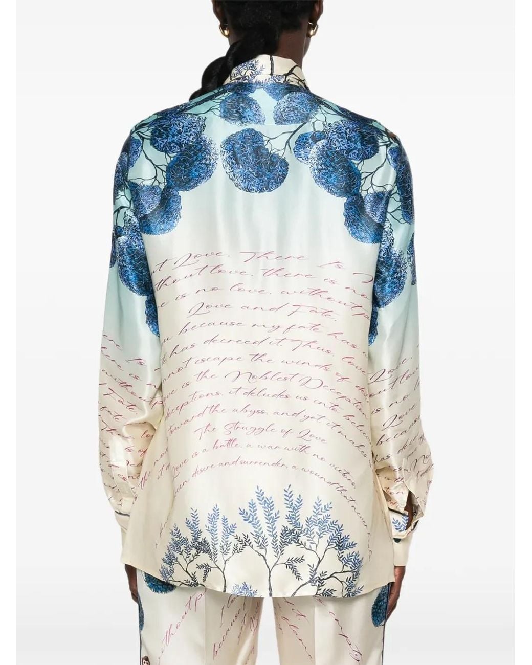 F.R.S For Restless Sleepers Blue Graphic-Print Button-Down Shirt