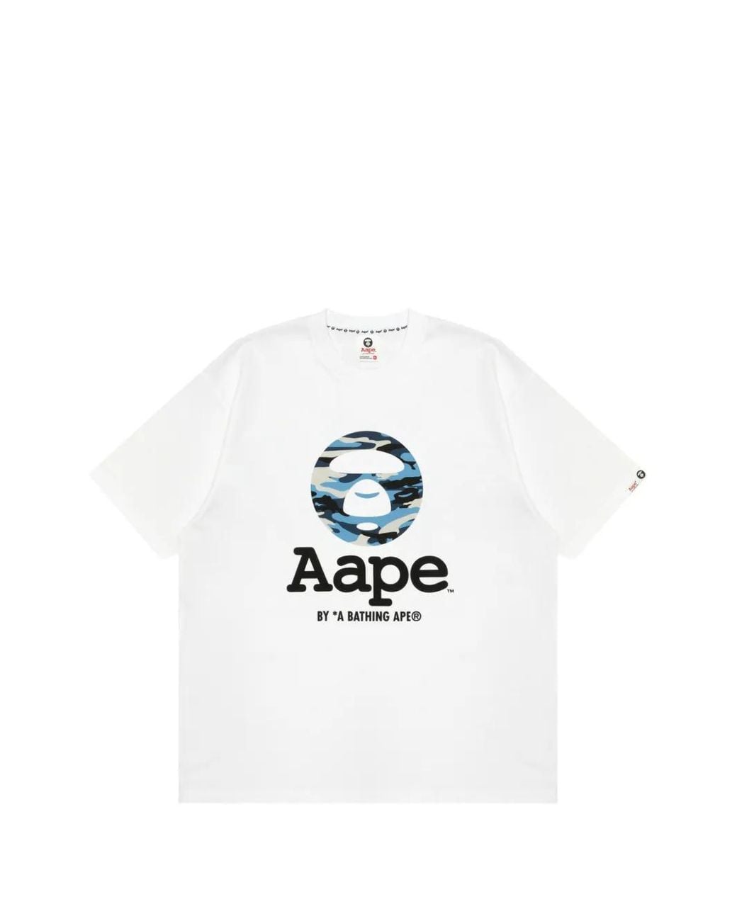 Aape By A Bathing Ape White Aapeunvs Moonface Logo-Print T-Shirt for men
