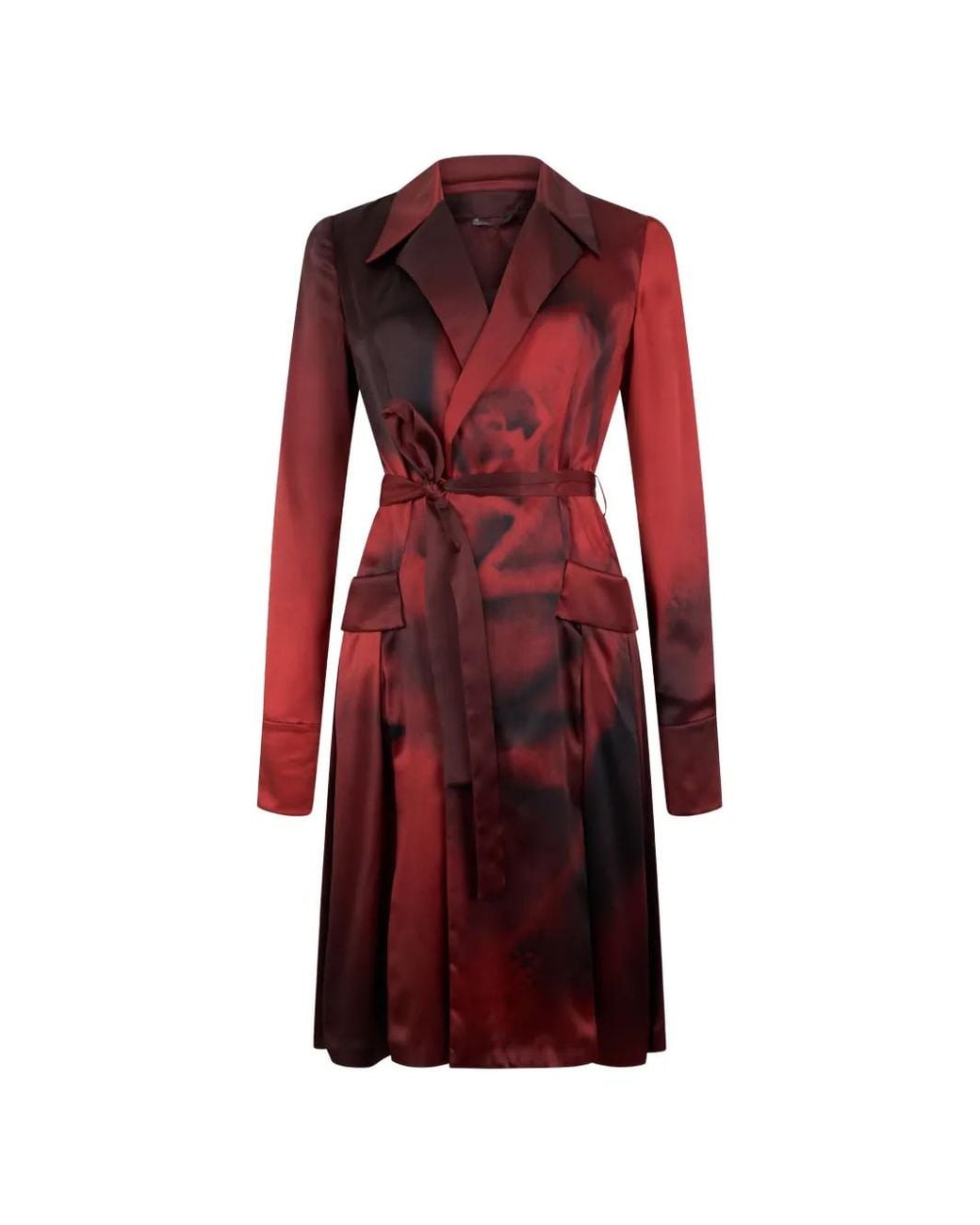 Alberta Ferretti Red Ombre-Print Silk Jacket