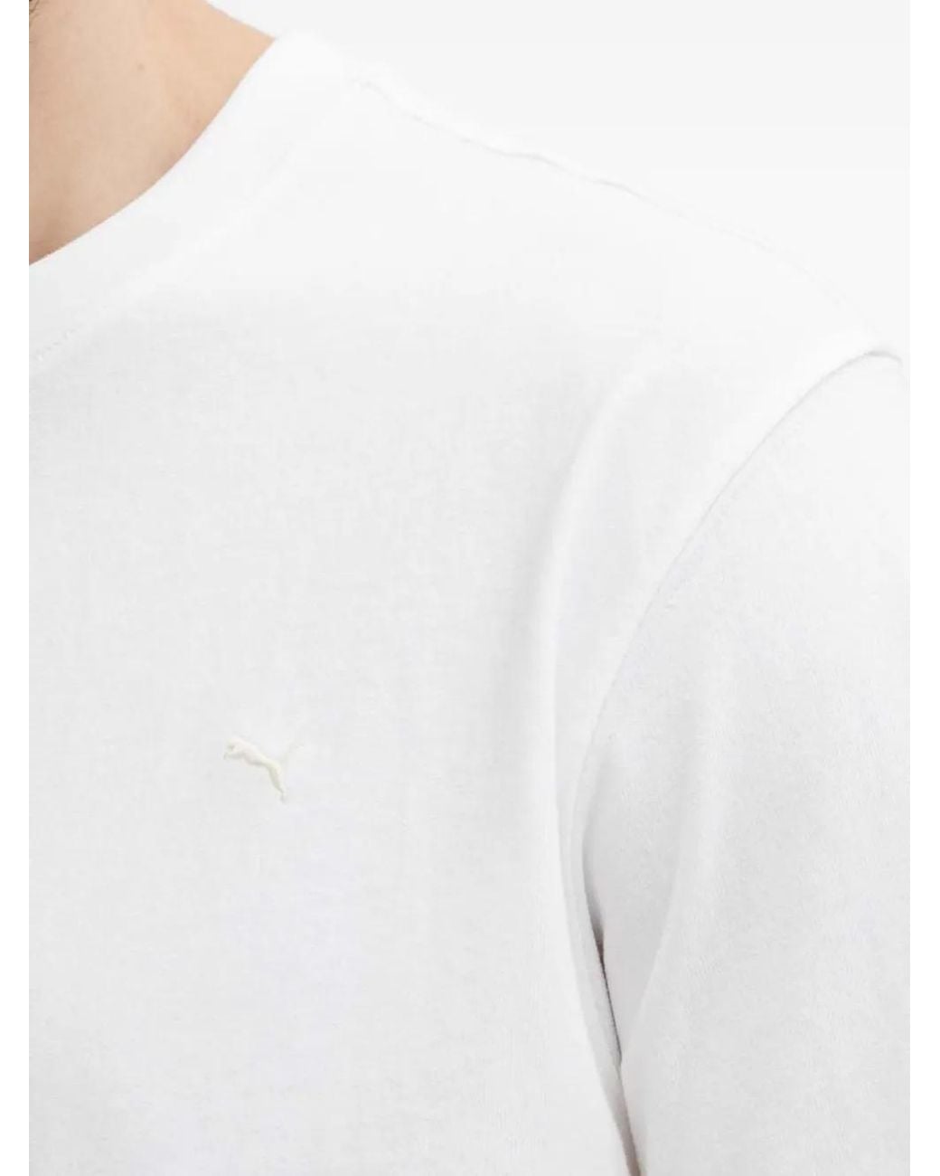 PUMA White Mmq Logo-Embroidered T-Shirt for men