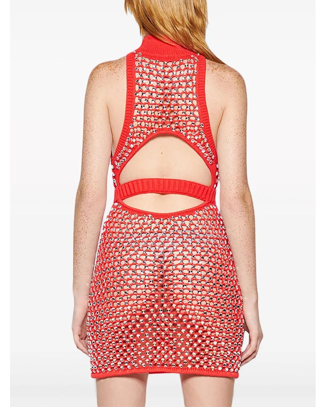 DIOTIMA Red Sly Open-Knit Minidress