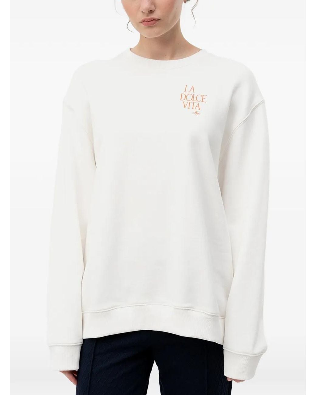 HUGO White Slogan Sweatshirt
