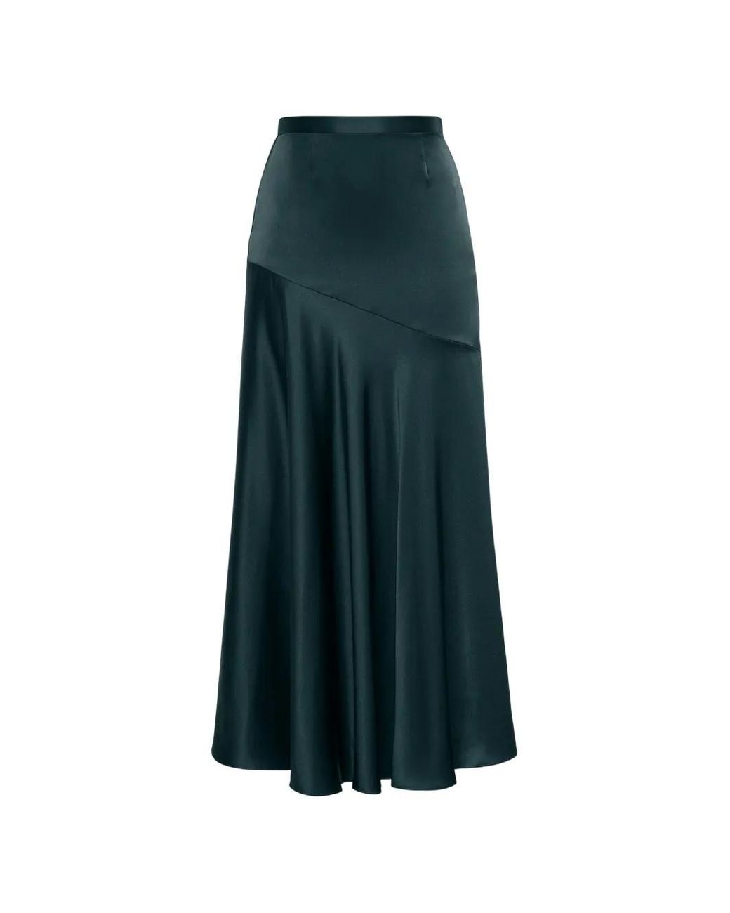 Adam Lippes Green Tess Silk Midi Skirt
