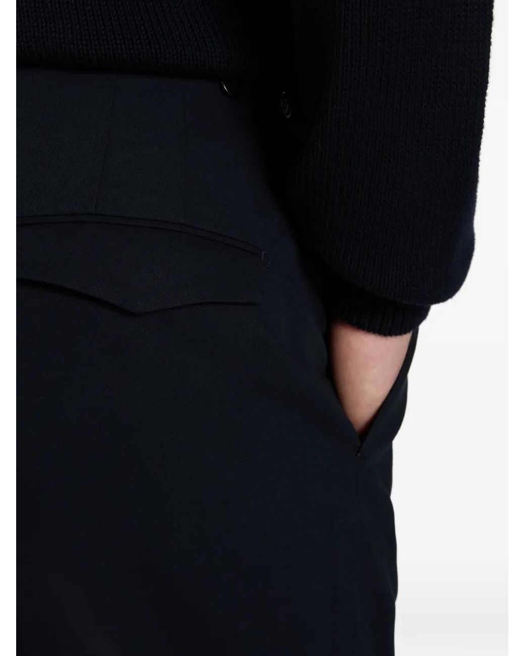 Incotex Blue Pleated Tapered Trousers for men