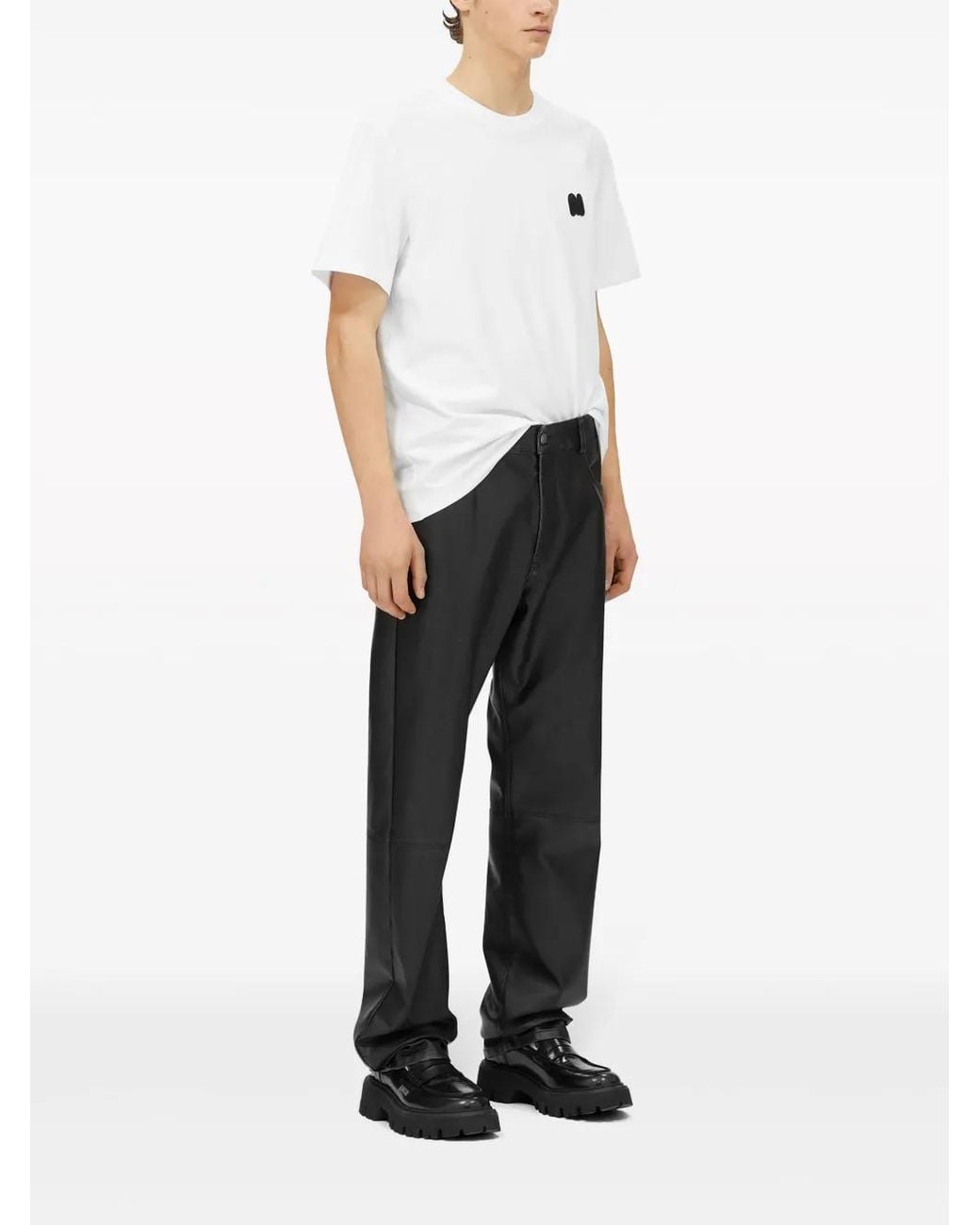 MSGM White Logo-Appliqué T-Shirt for men