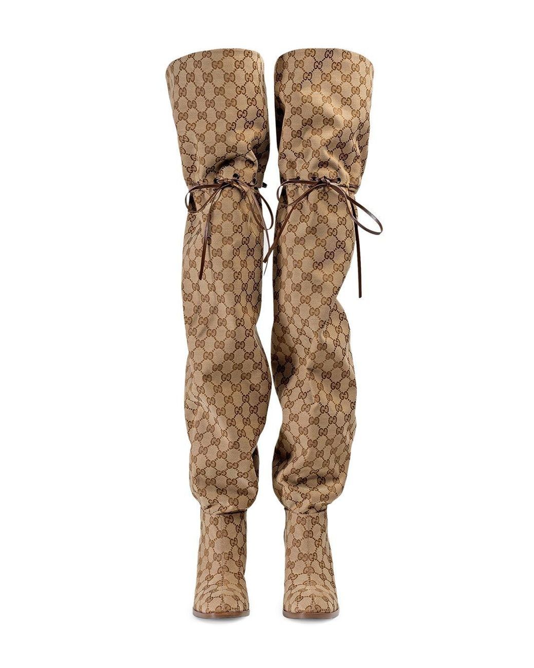 Gucci Segeltuch Overknee-Stiefel mit GG-Logo | Lyst DE