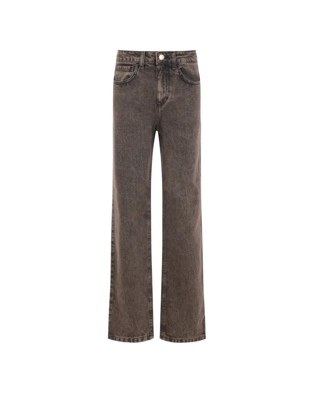 FEDERICA TOSI Gray Mid-Rise Wide-Leg Jeans