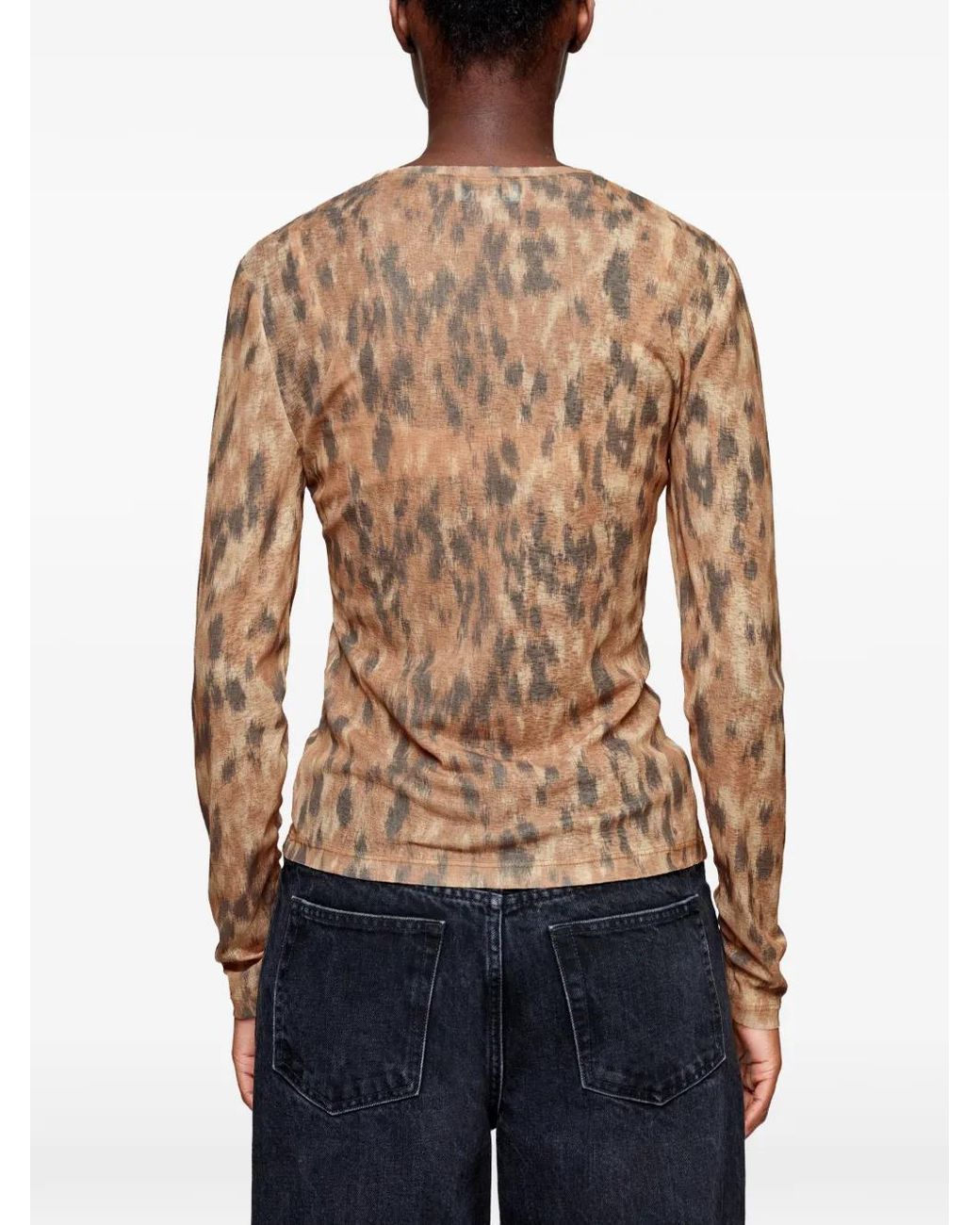 Ganni Natural Long-Sleeve Top