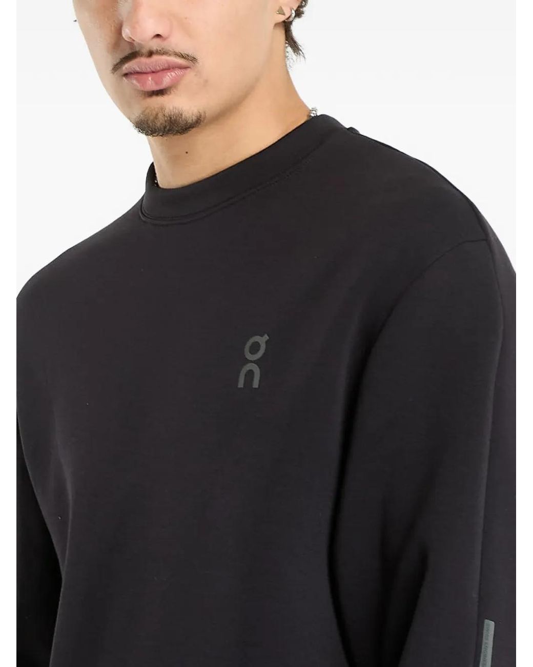 On Shoes Focus Tech Crew Sweater in het Black voor heren