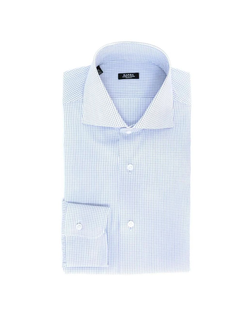 Barba Napoli Blue Checked Shirt for men