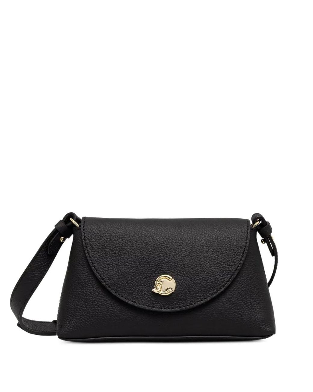 Coccinelle Black Grainy Calf Leather Crossbody Bag