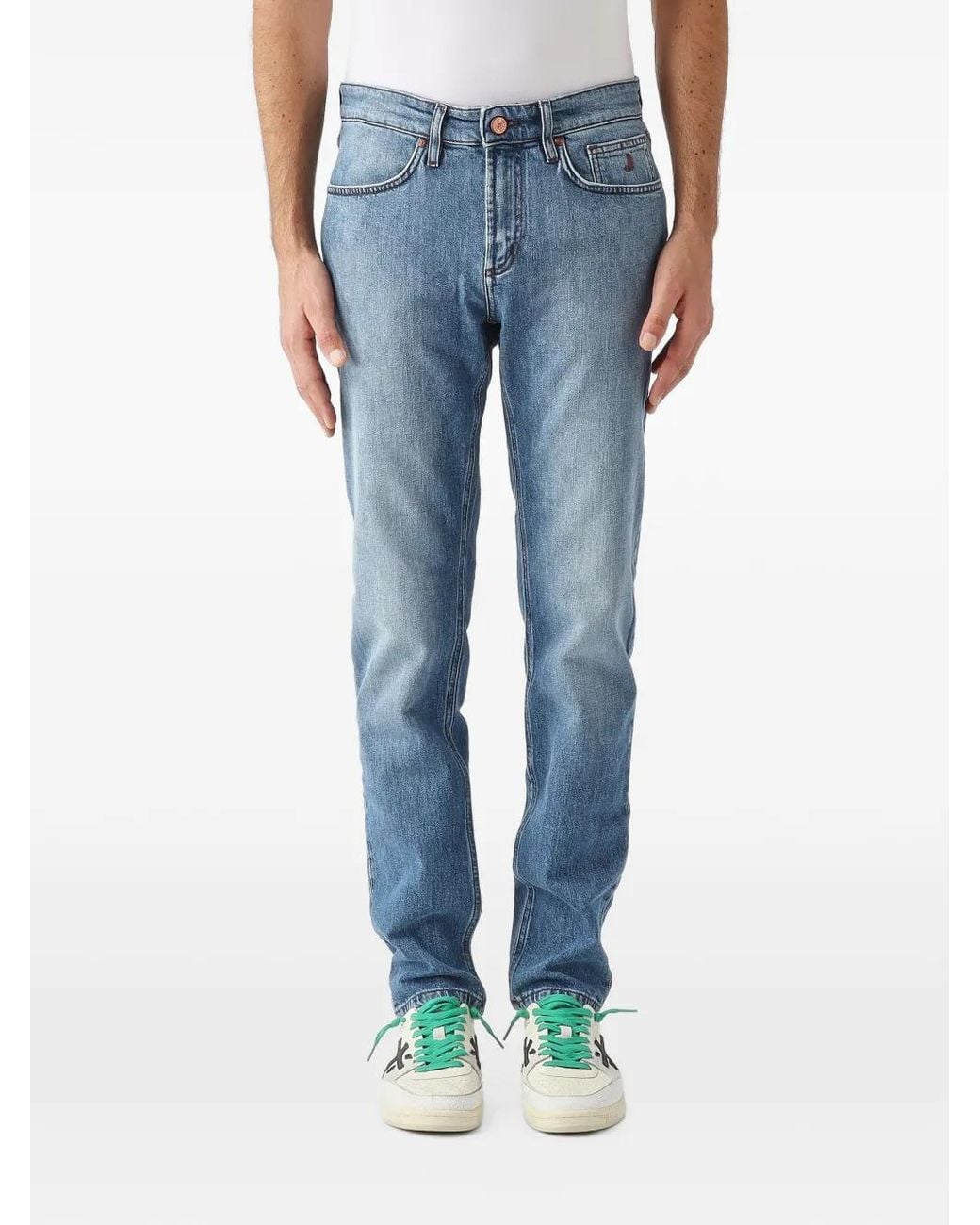 Jeckerson Blue Jordan Faded Straight-Leg Jeans for men