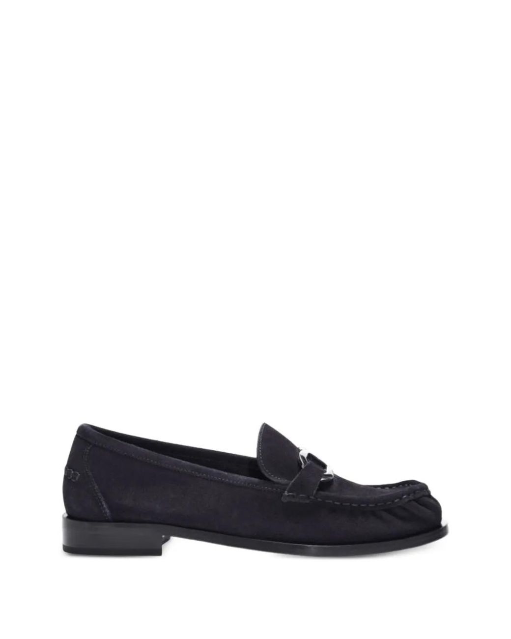 Ferragamo Blue Gancini Ornament Moccasins