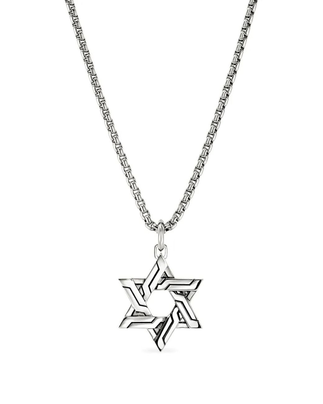 John Hardy Metallic Sterling Icon 50 Star Of David Pendant Necklace for men
