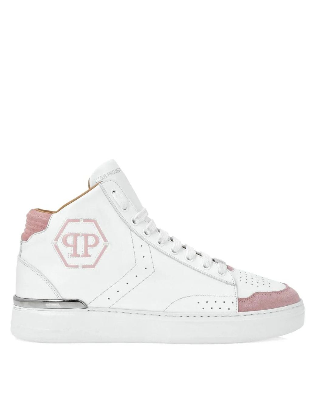 Philipp Plein White Hexagon Lace-Up Sneakers