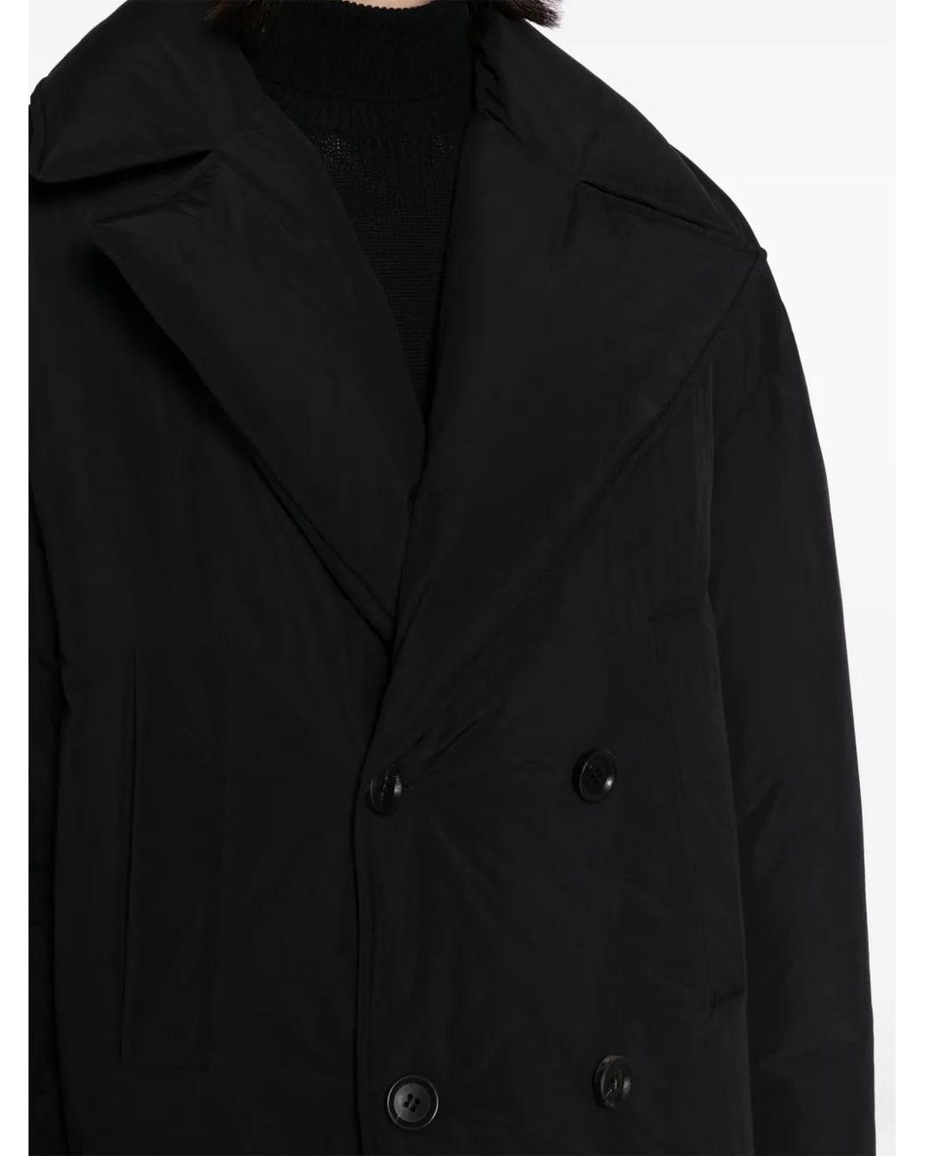 Juun.J Black Notched-Lapels Padded Jacket for men