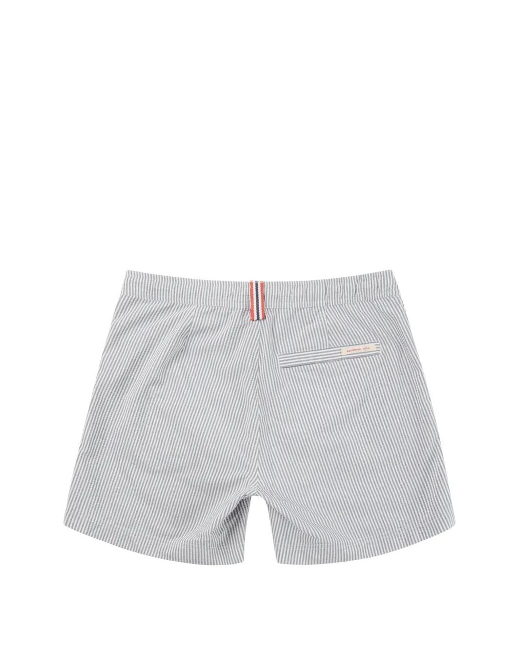 Amundsen White Short De Bain À Rayures for men